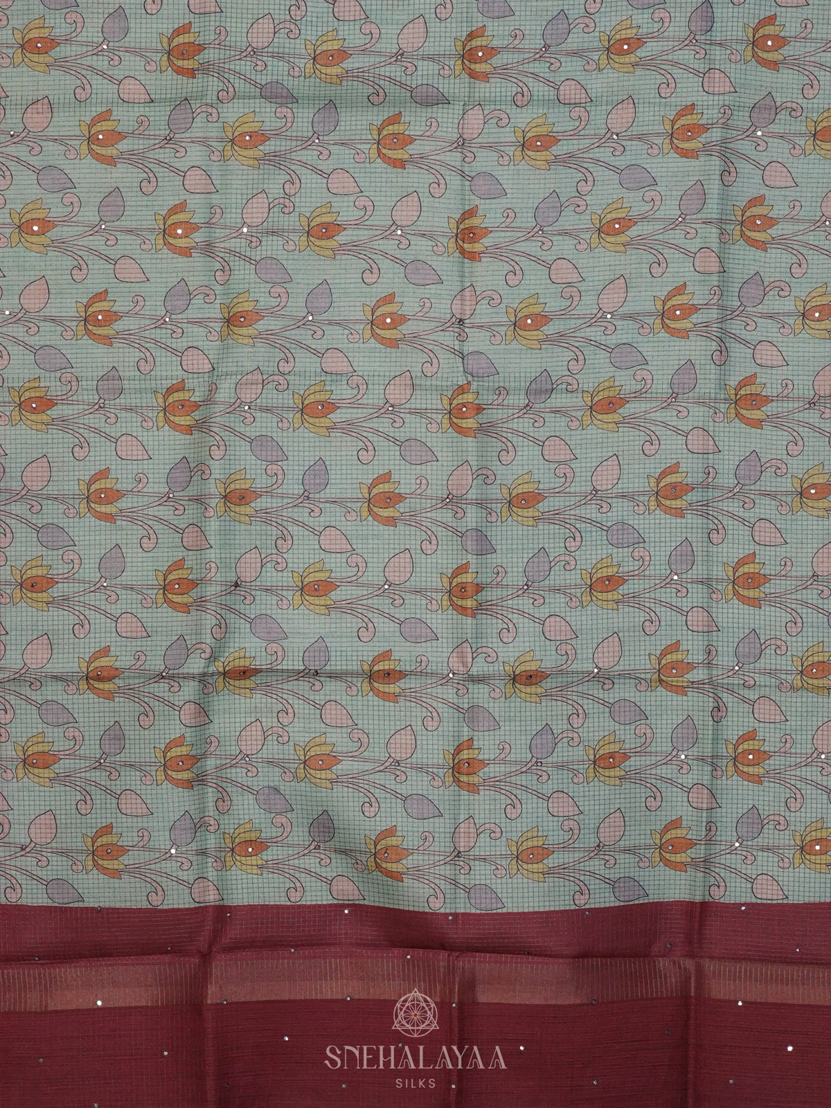 Pale Blue Tussar Saree