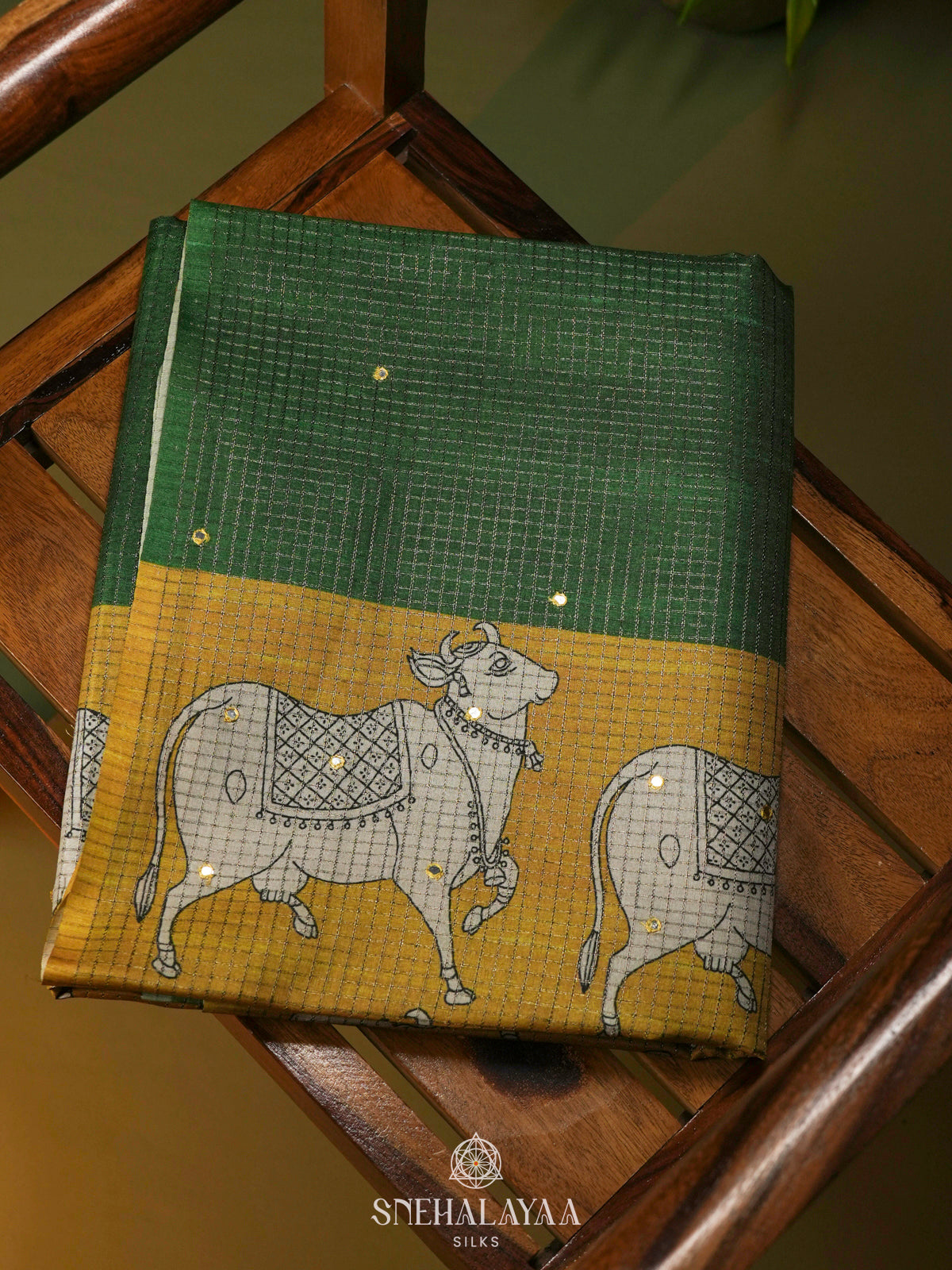 Emerald Green Tussar Saree