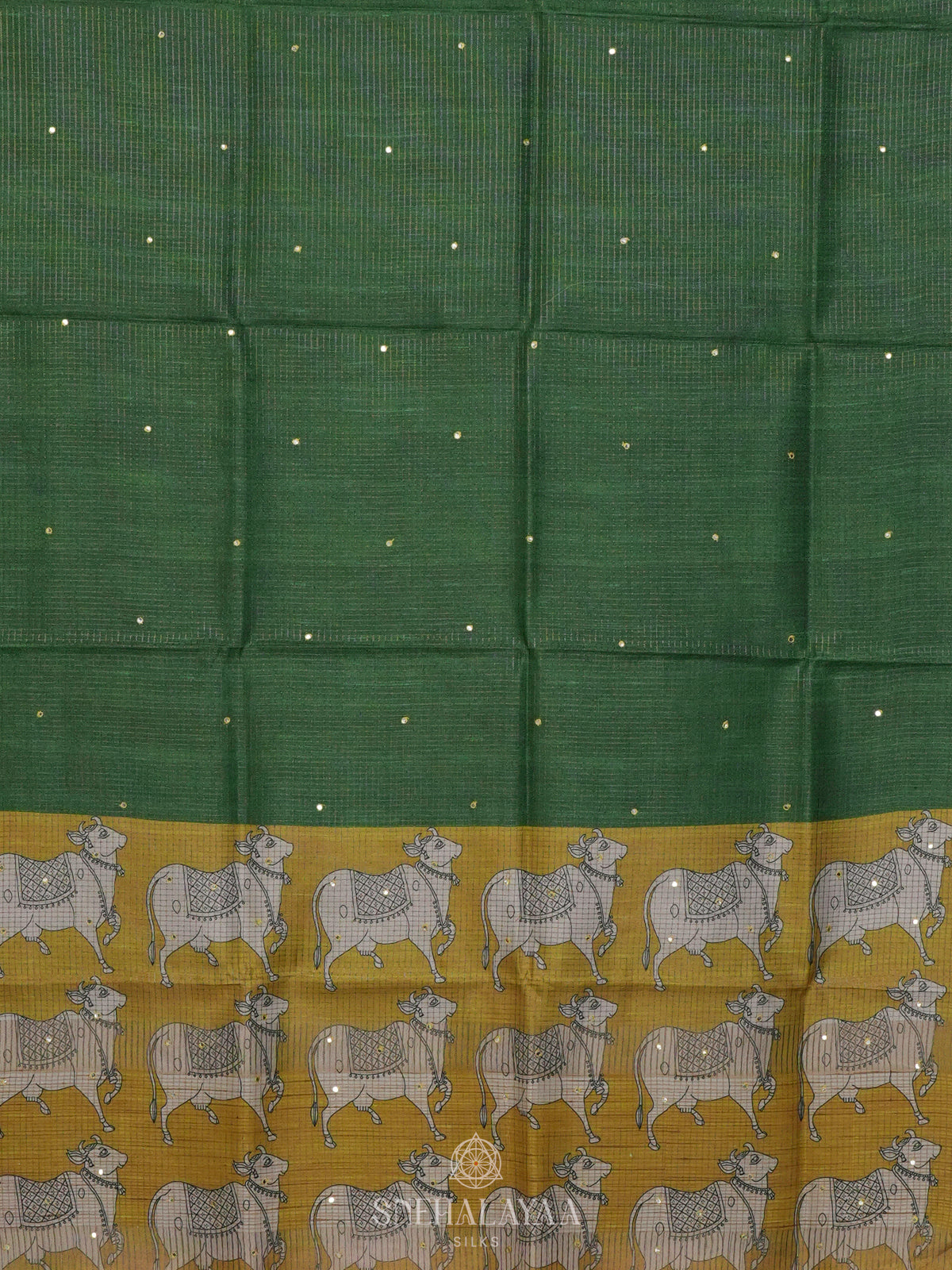 Emerald Green Tussar Saree