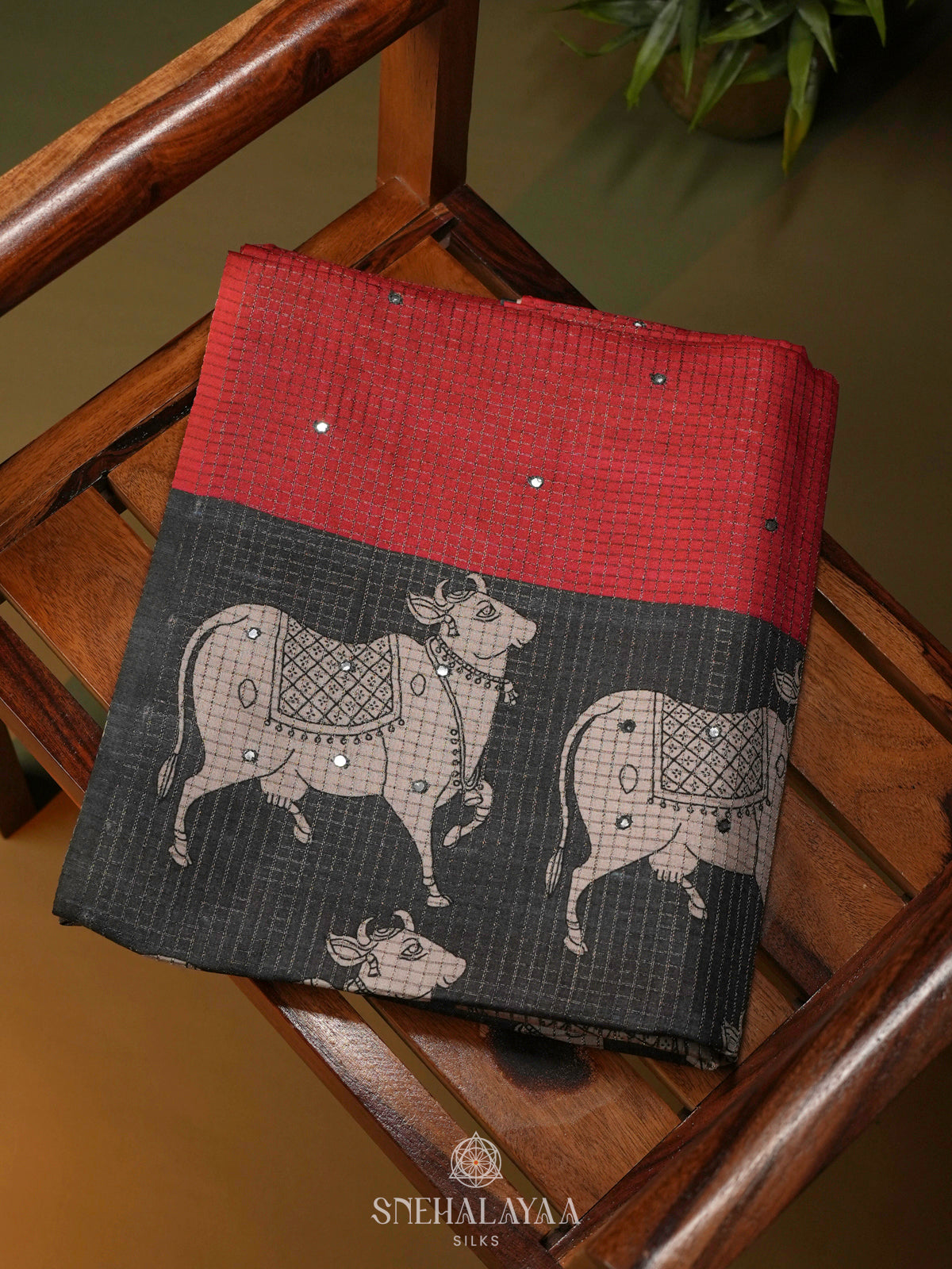 Red Tussar Saree