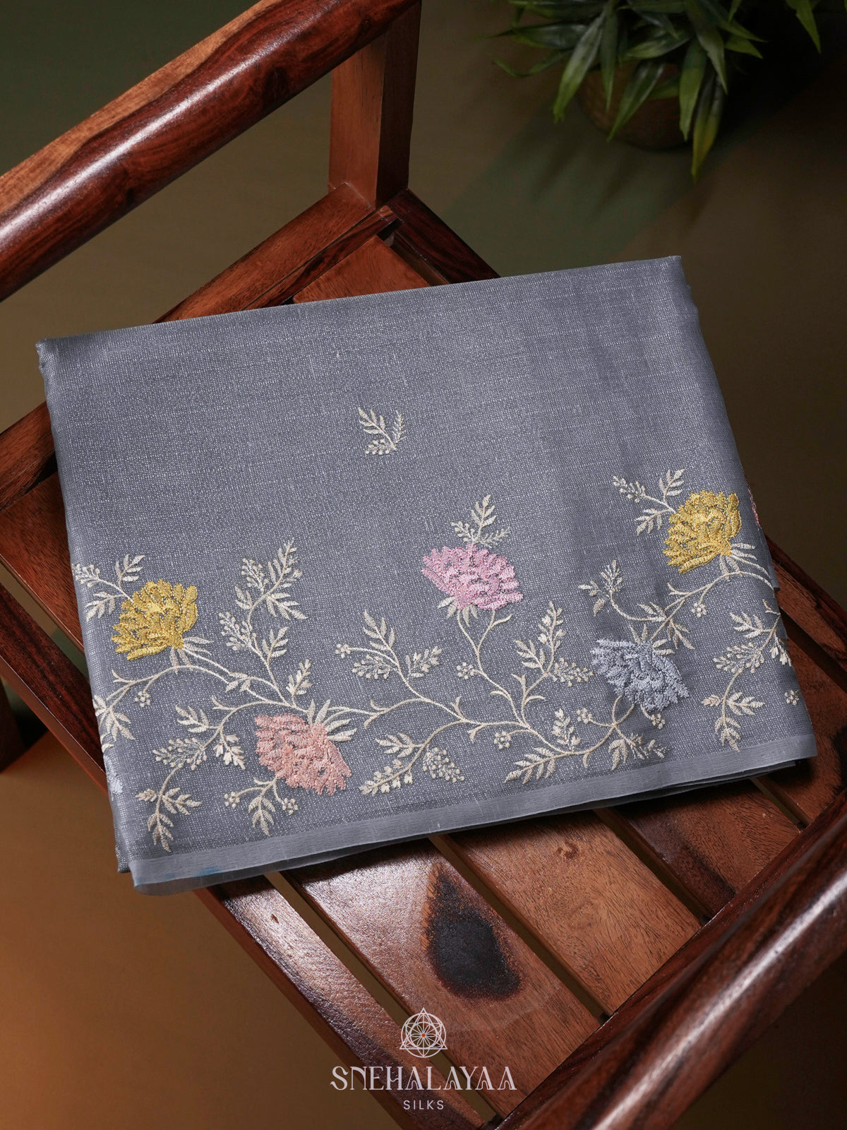 Grey Linen Cotton Saree