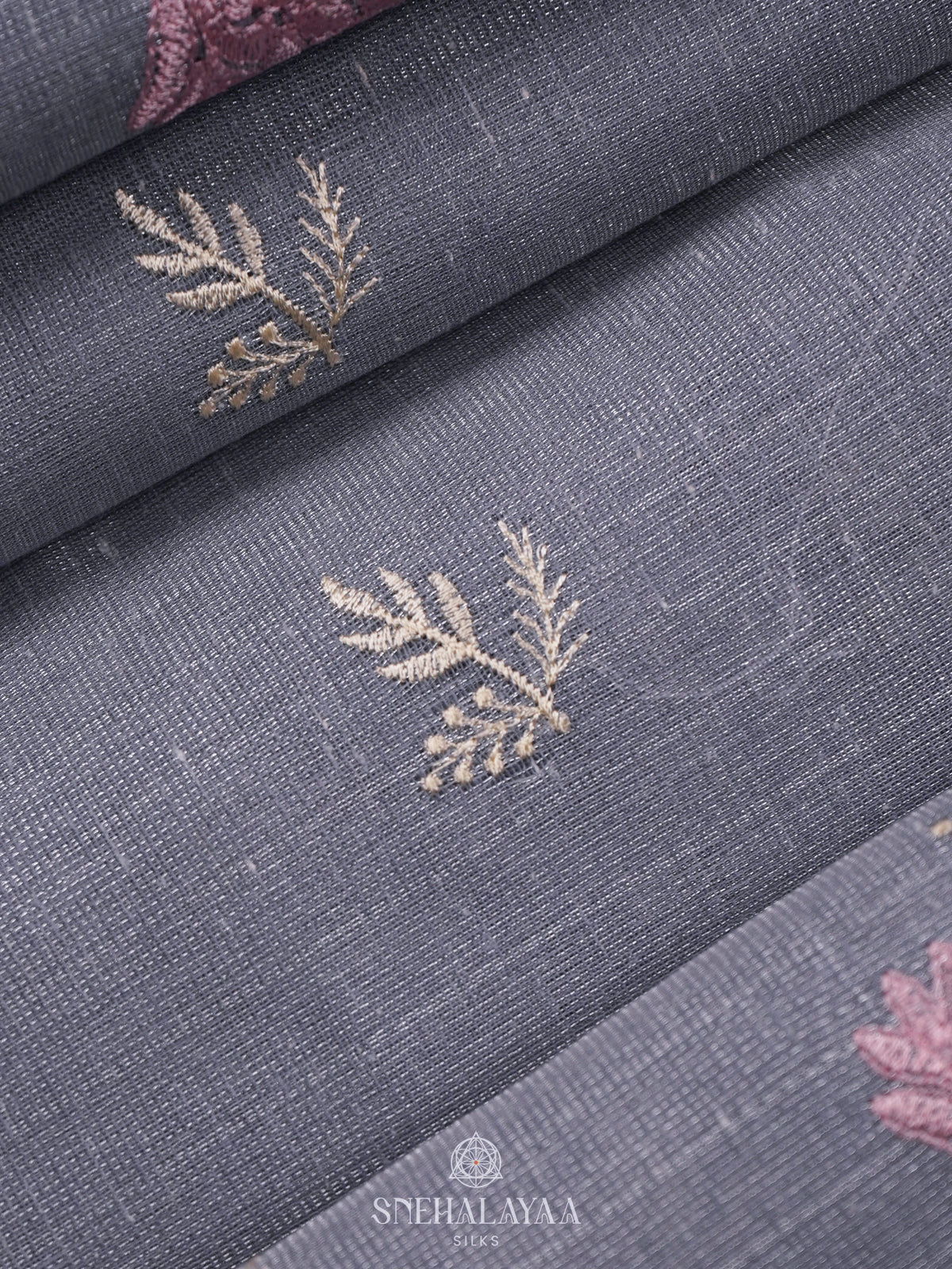 Grey Linen Cotton Saree