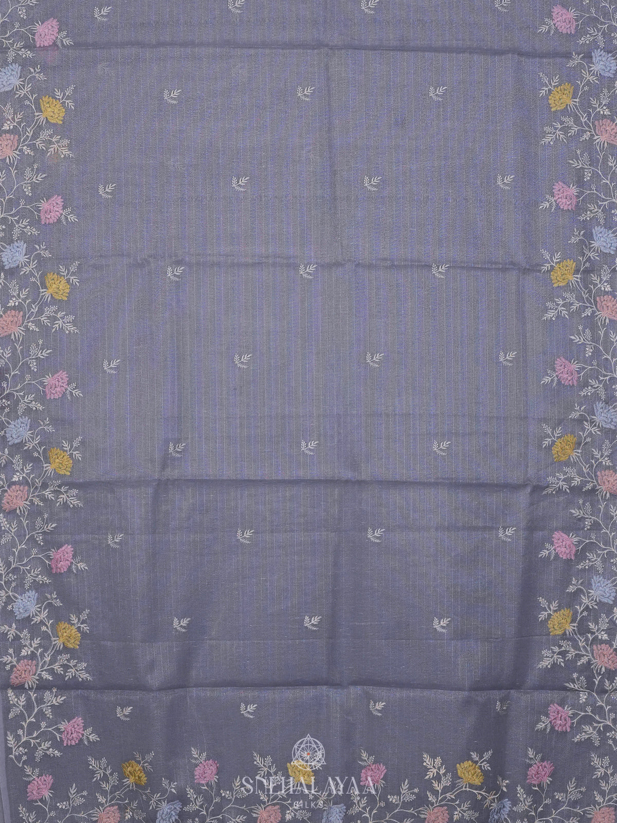 Grey Linen Cotton Saree