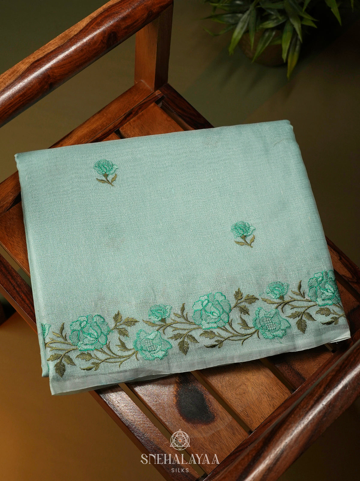 Mint Green Linen Cotton Saree