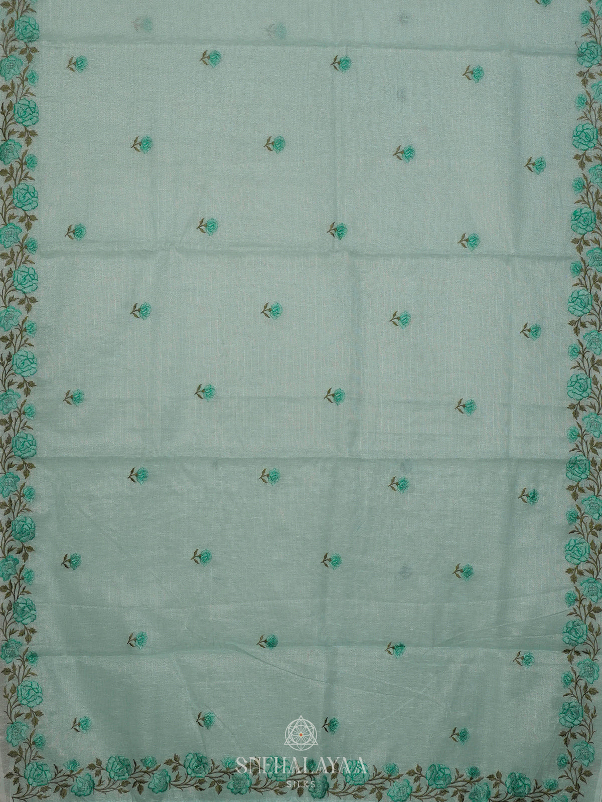 Mint Green Linen Cotton Saree