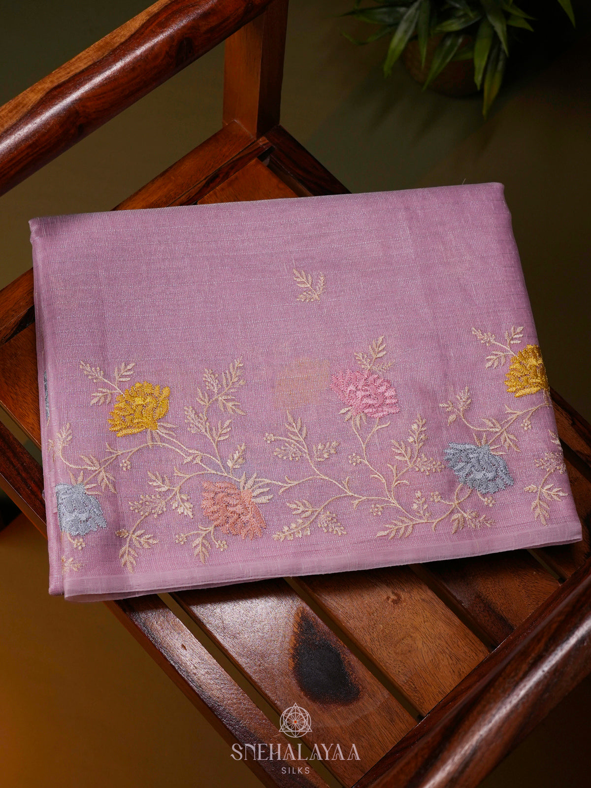 Lavender Linen Cotton Saree