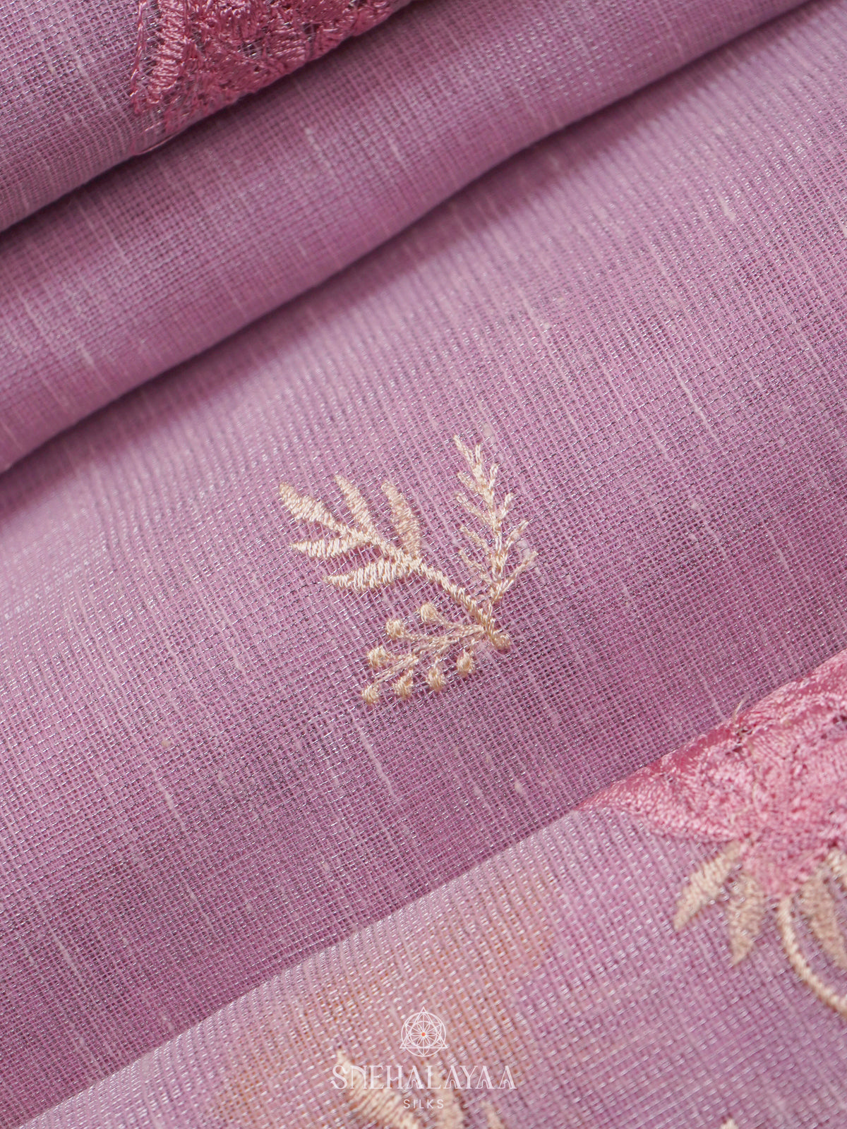Lavender Linen Cotton Saree