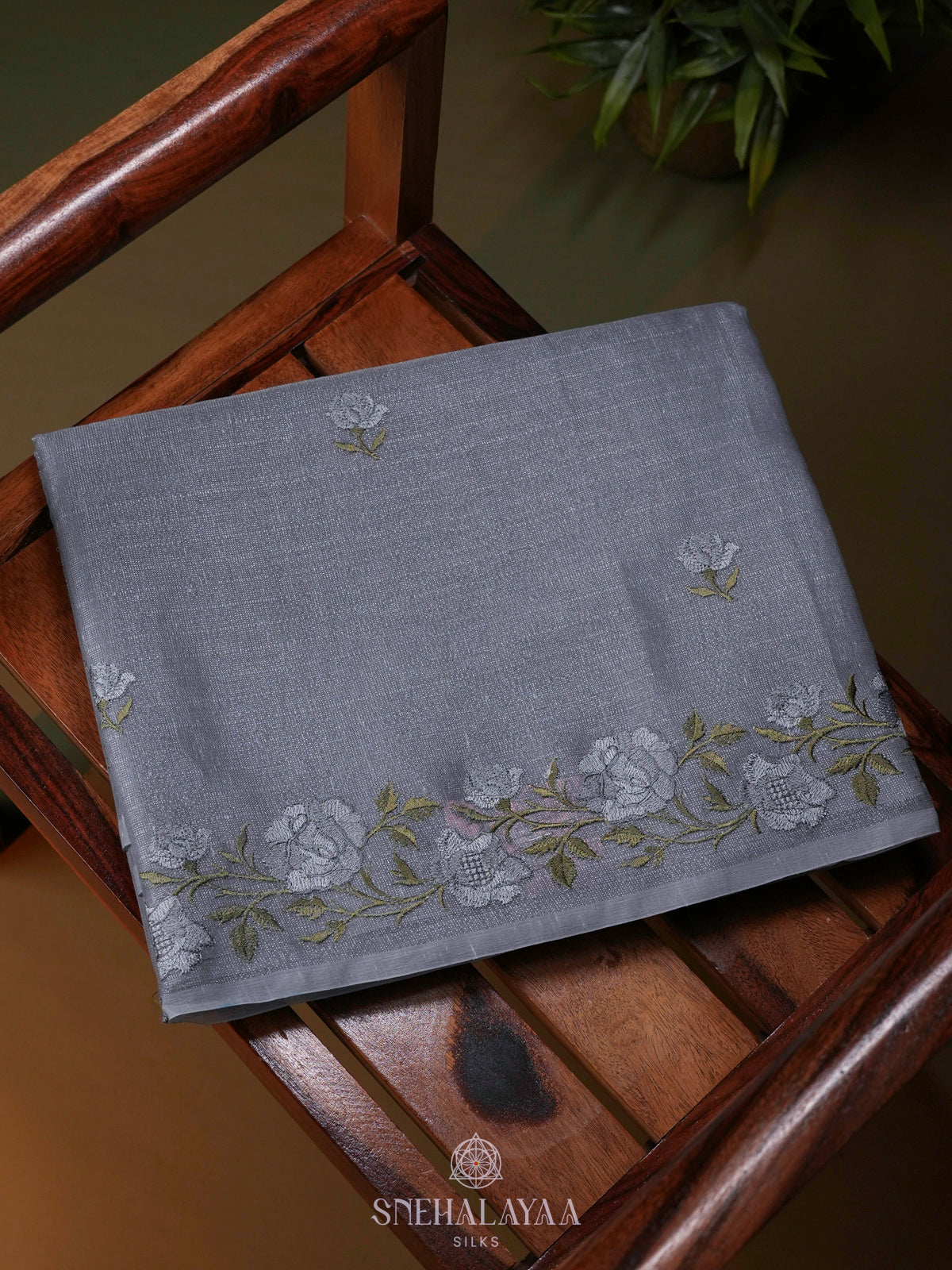 Grey Linen Cotton Saree