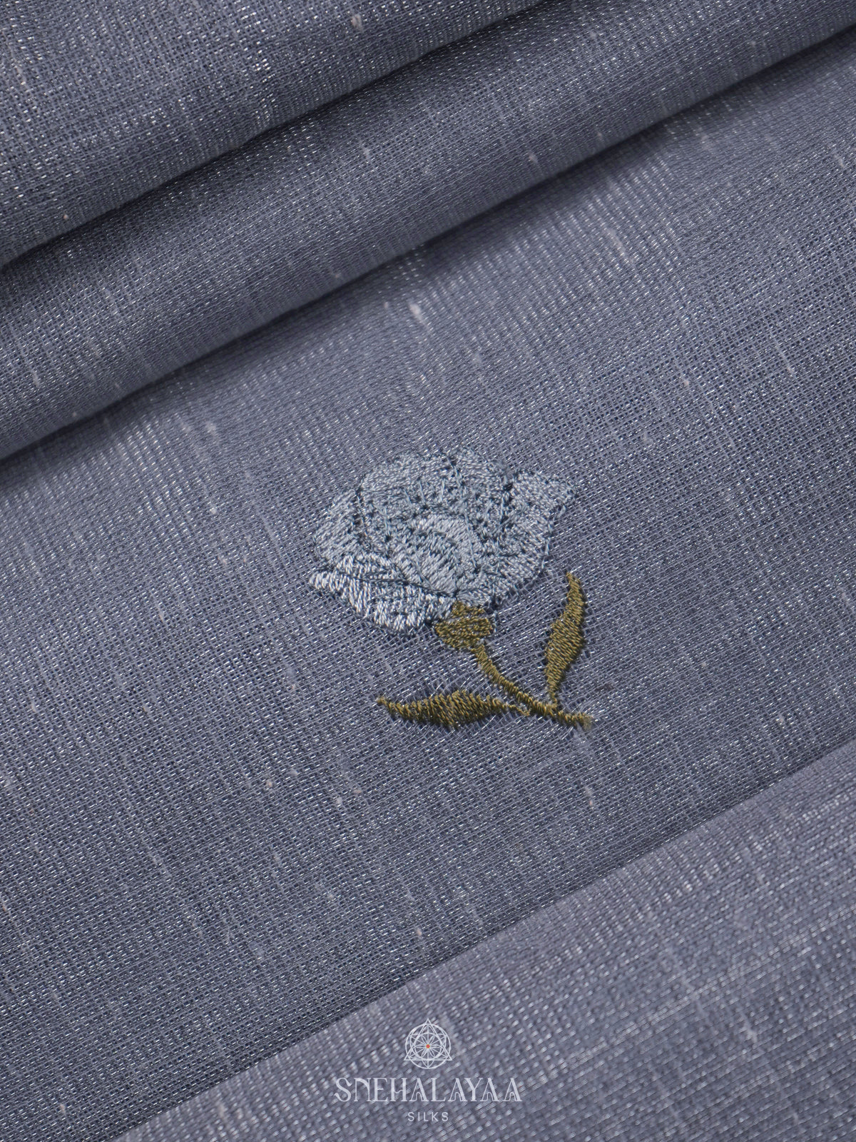 Grey Linen Cotton Saree