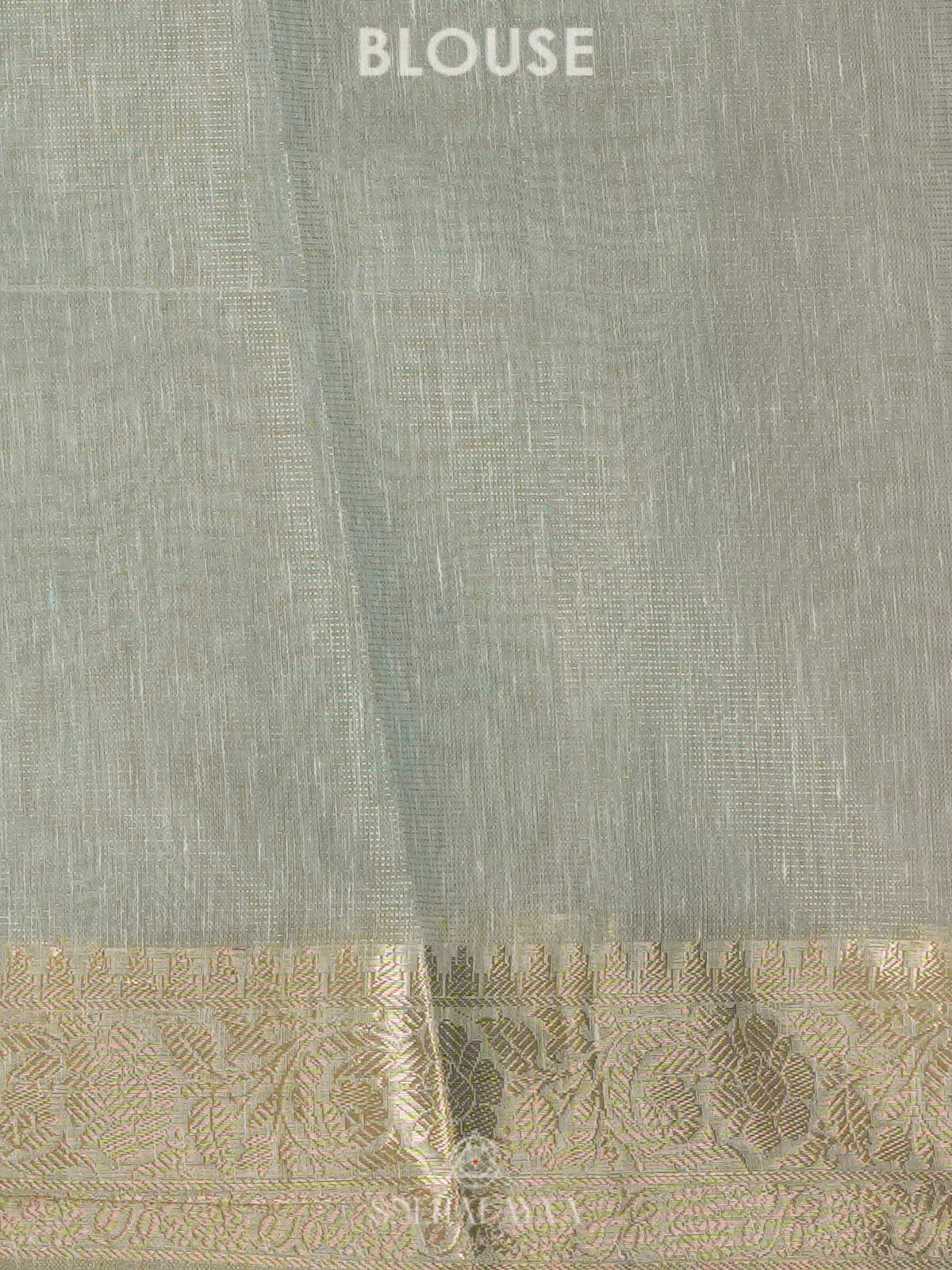 Pale Blue Linen Cotton Saree