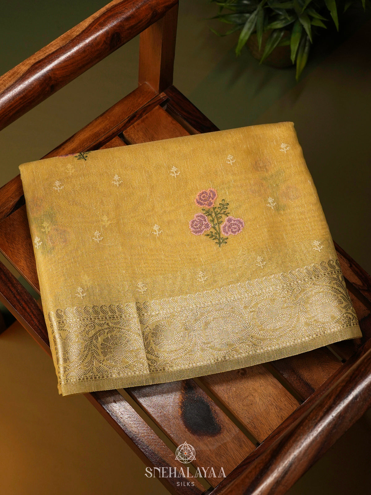 Mango Yellow Linen Cotton Saree
