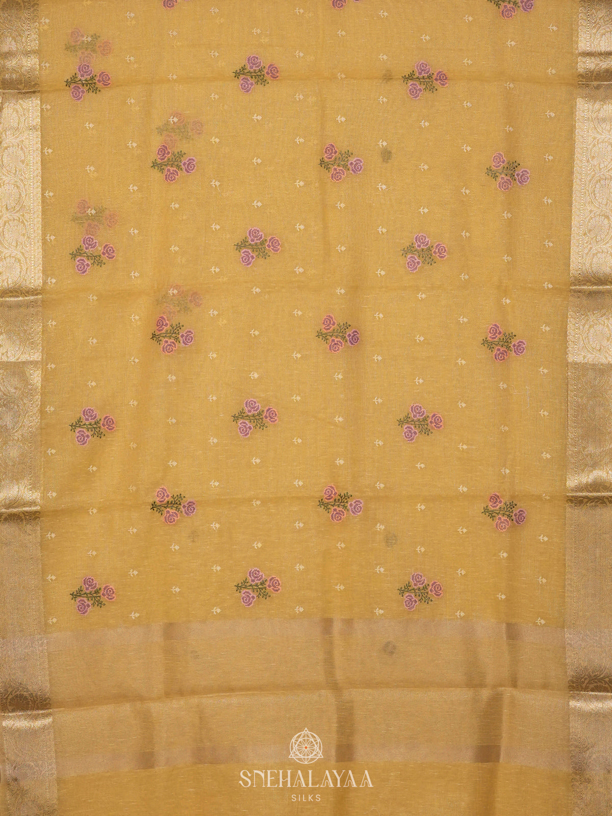 Mango Yellow Linen Cotton Saree
