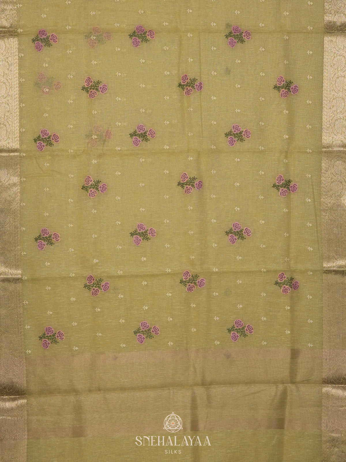 Mehandi Green Linen Cotton Saree