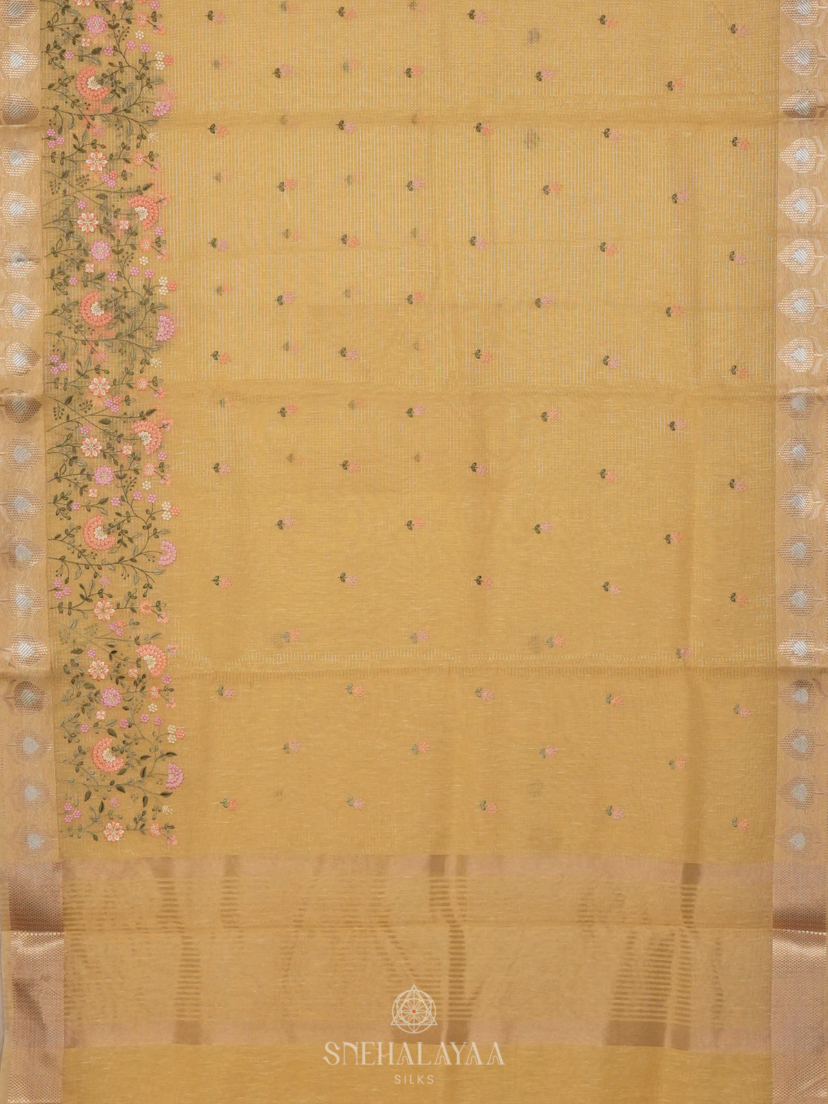 Mango Yellow Linen Cotton Saree