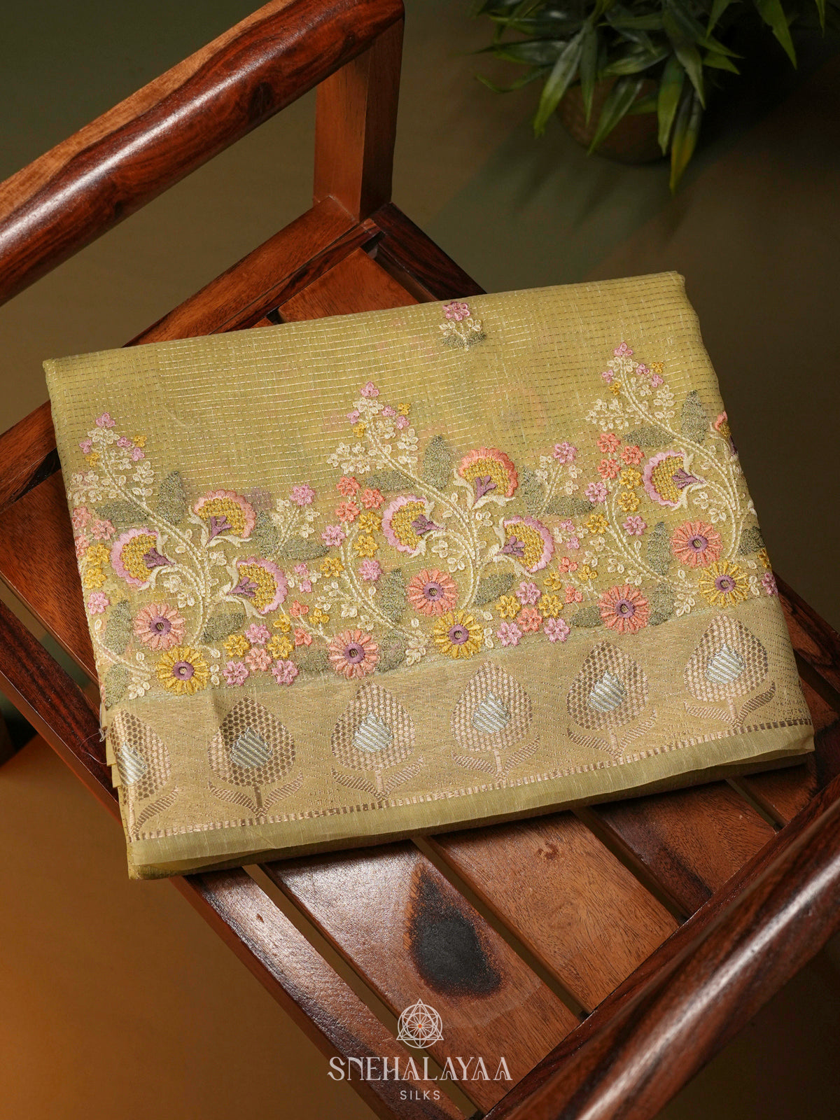 Yellow Linen Cotton Saree