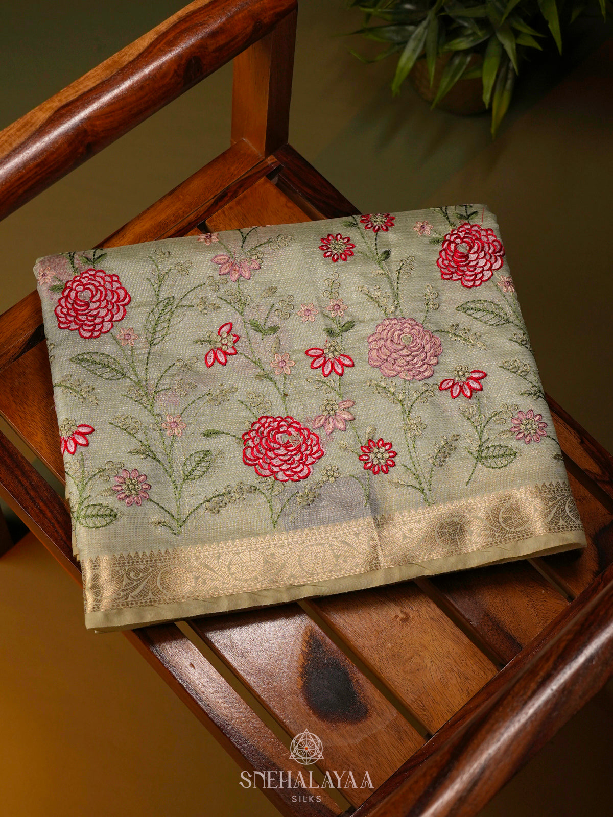 Green Linen Cotton Saree