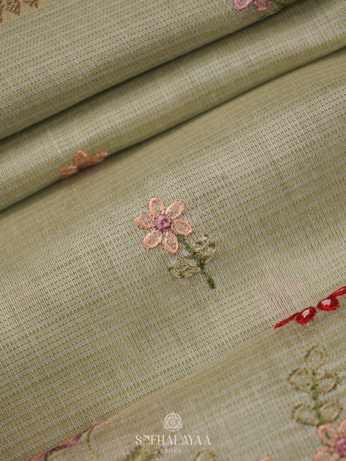 Green Linen Cotton Saree