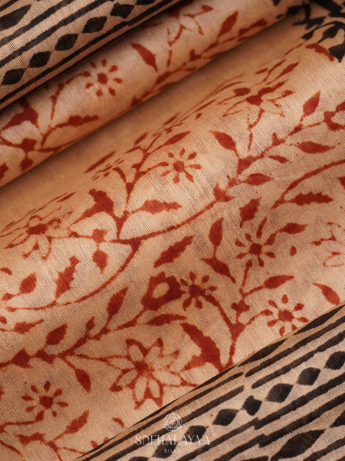 Beige Chanderi Saree