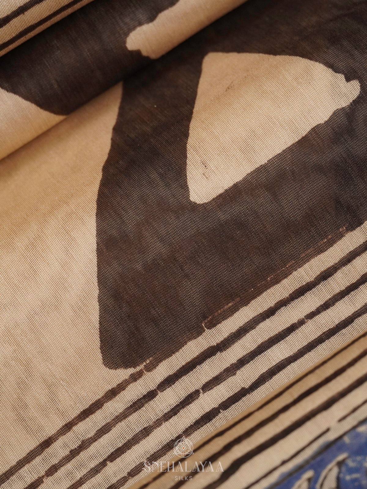 Beige Chanderi Saree