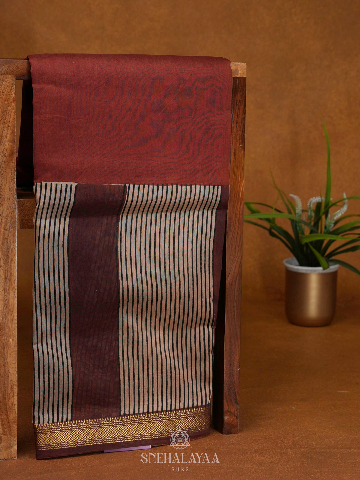 Maroon Chanderi Saree