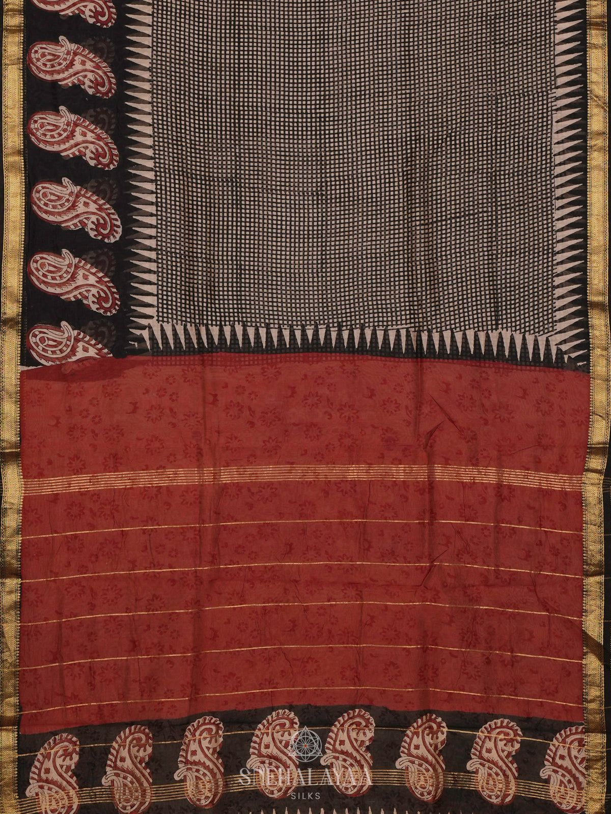Black Chanderi Saree