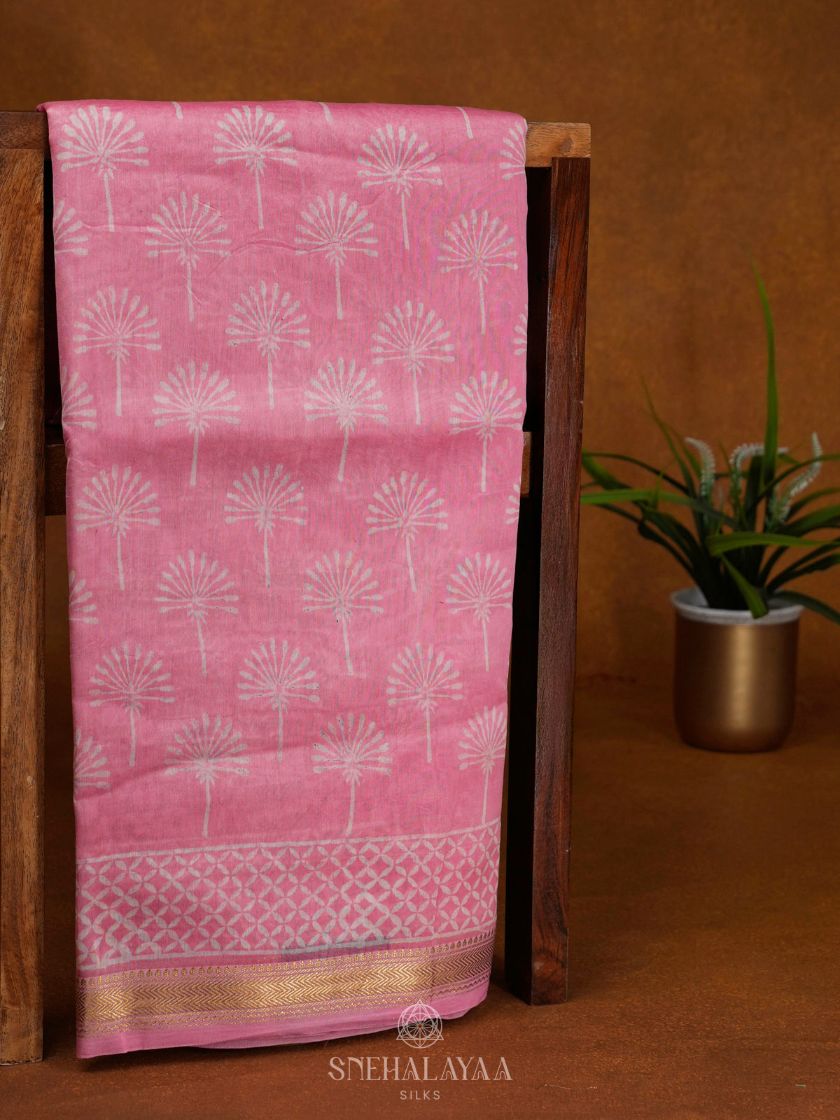 Baby Pink Chanderi Saree