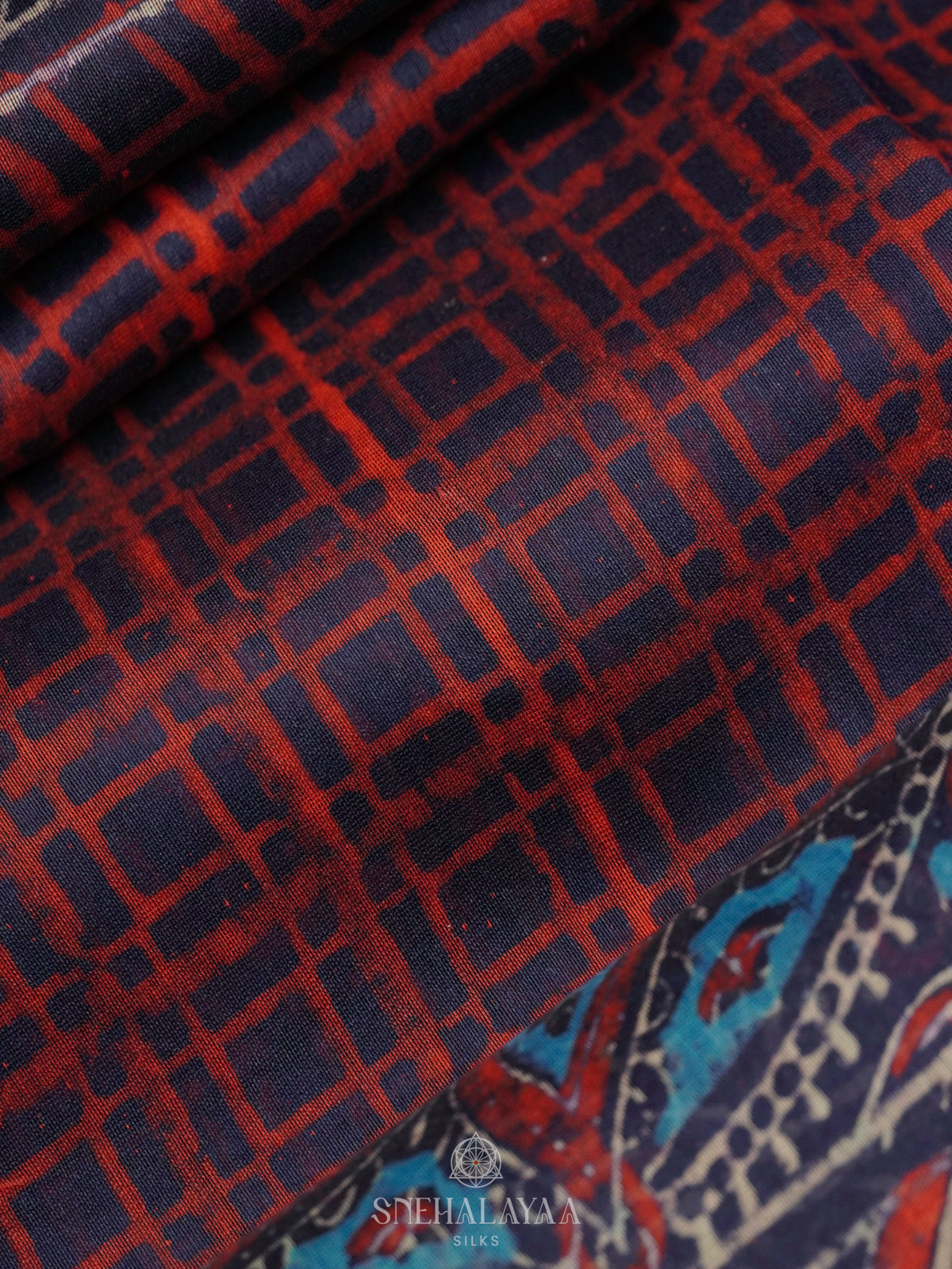 Navy Blue Chanderi Saree
