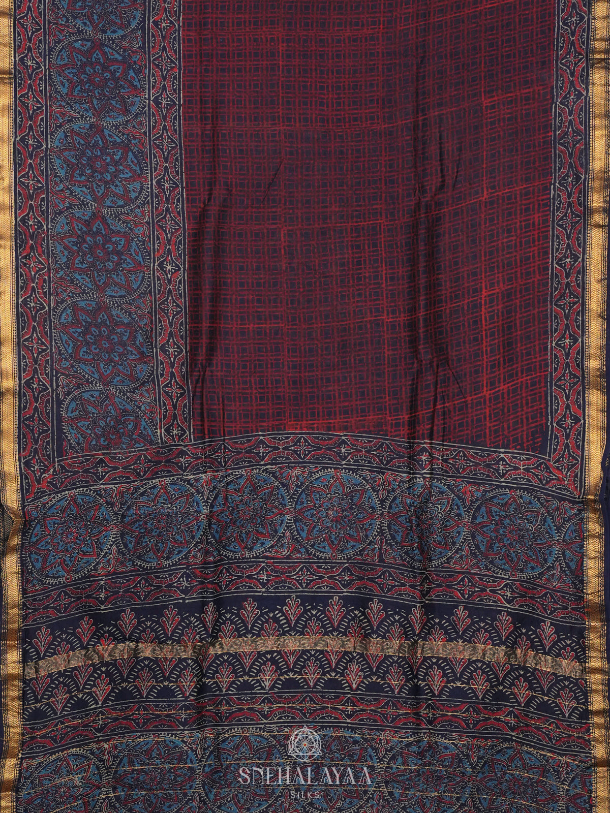 Navy Blue Chanderi Saree