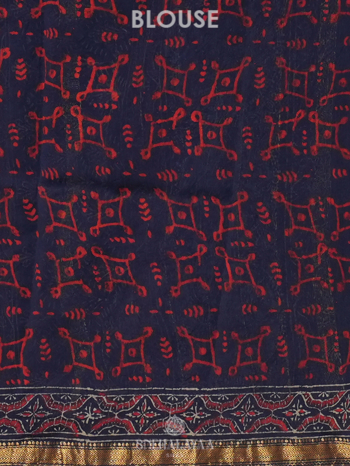 Navy Blue Chanderi Saree