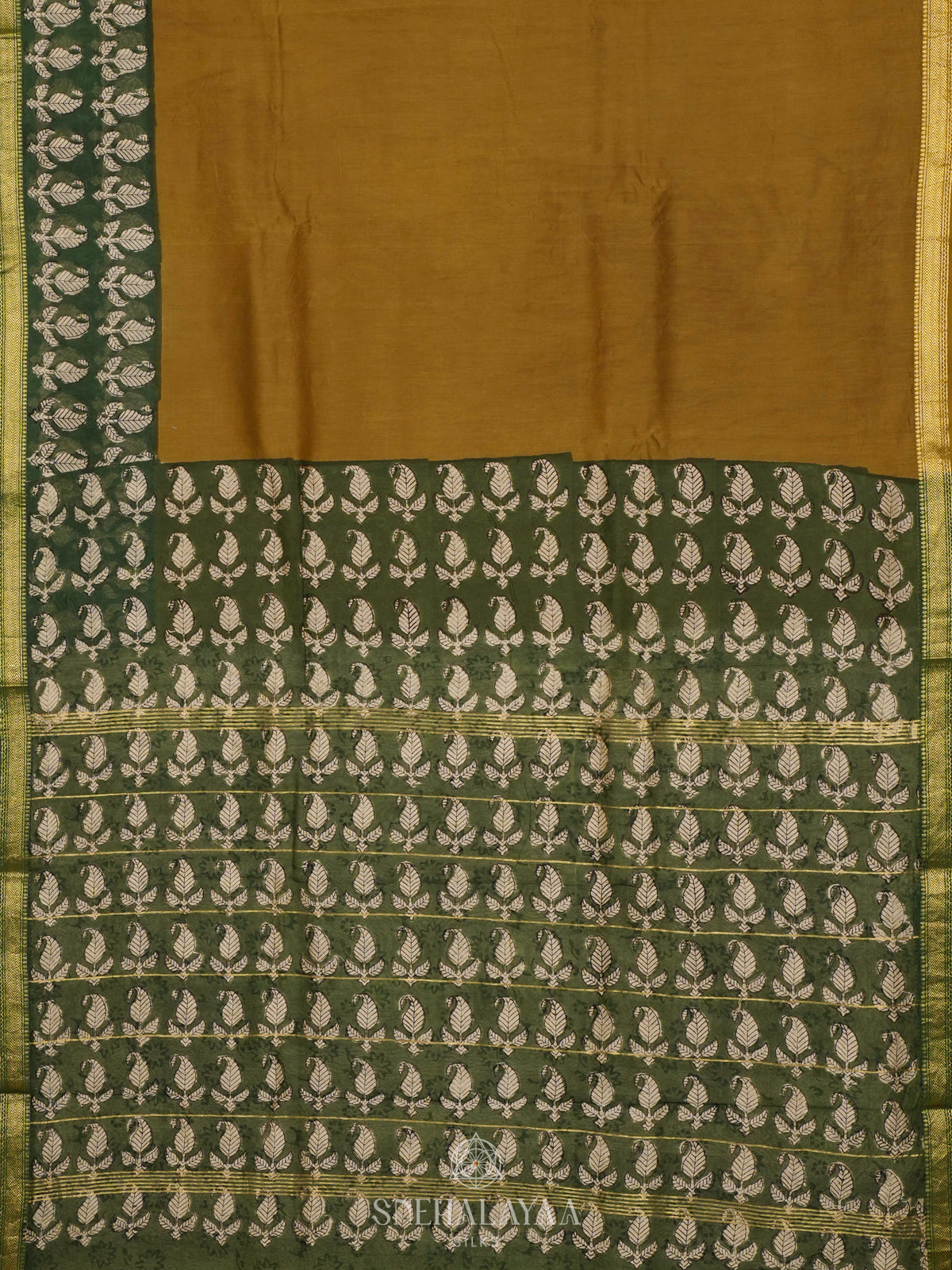 Olive Green Chanderi Saree