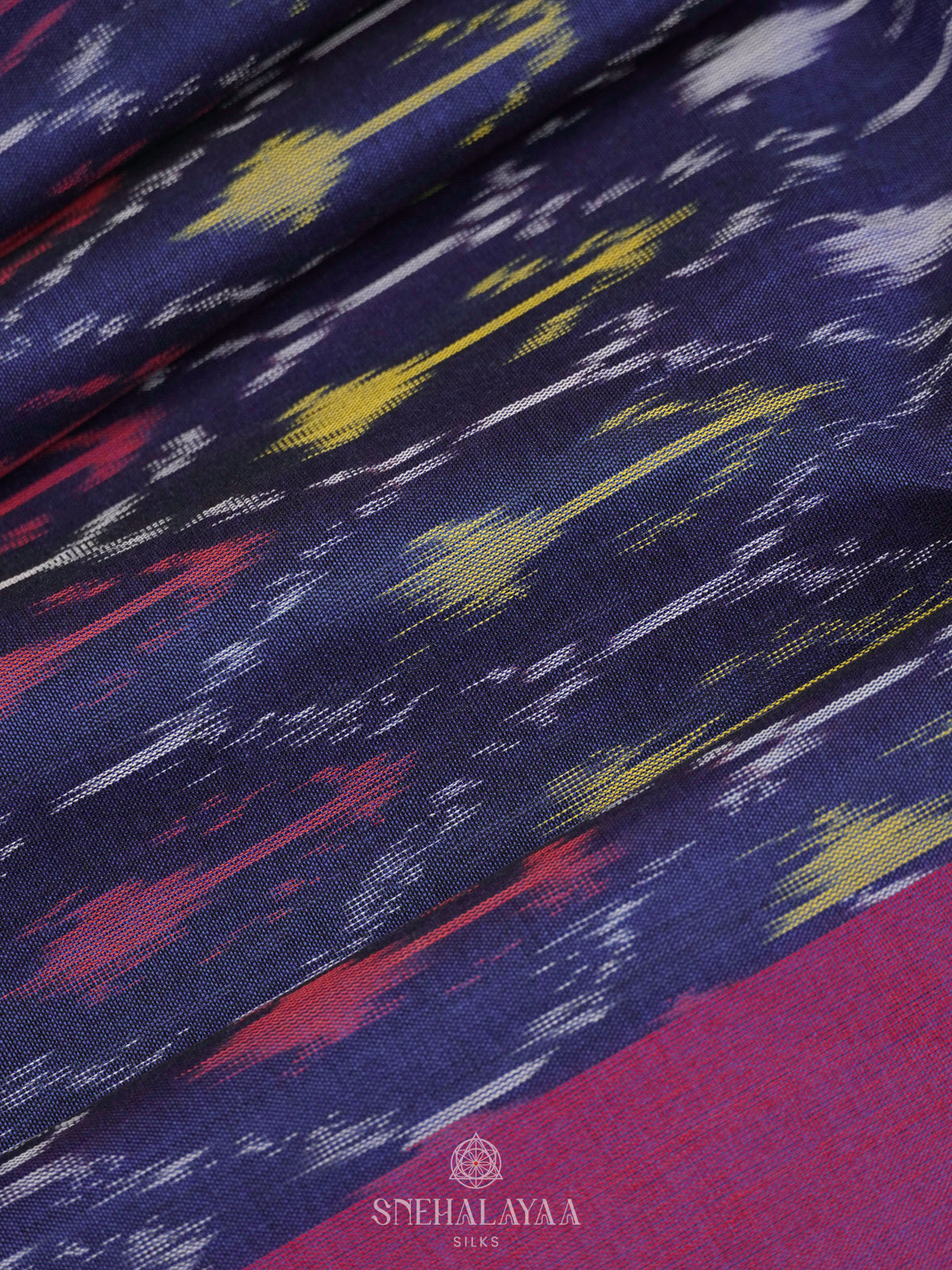 Blue Ikat Cotton Saree