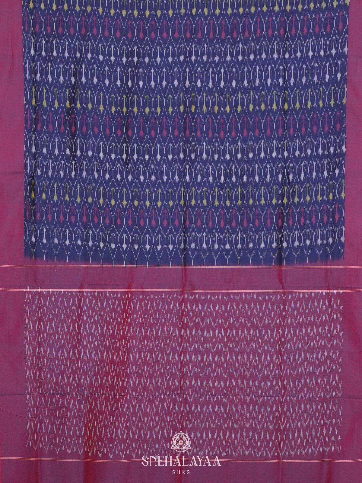 Blue Ikat Cotton Saree