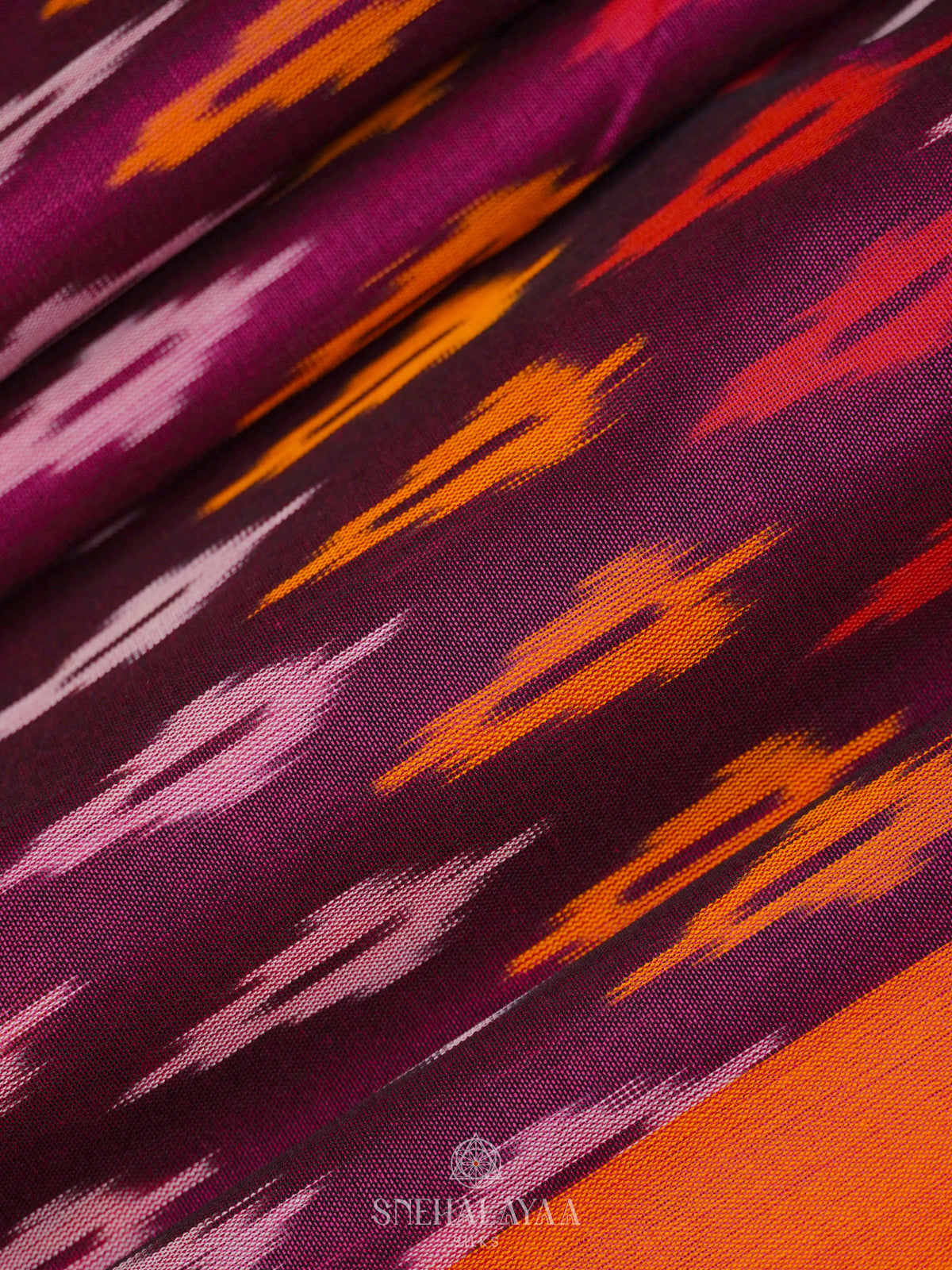 Purple Ikat Cotton Saree