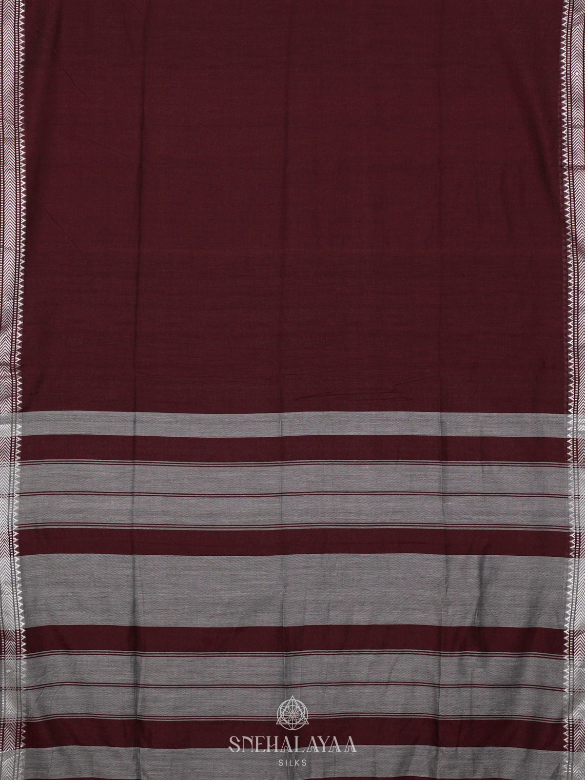 Maroon Linen Cotton Saree