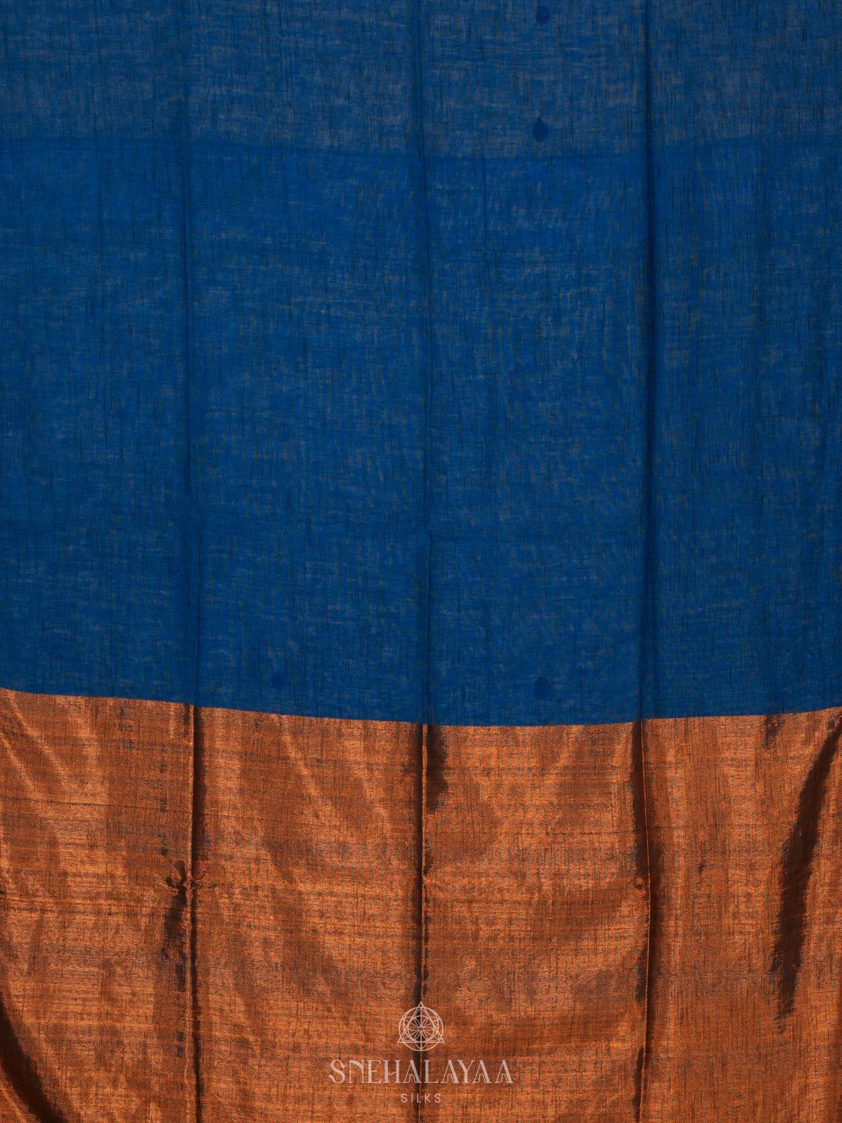 Peacock Blue Linen Cotton Saree