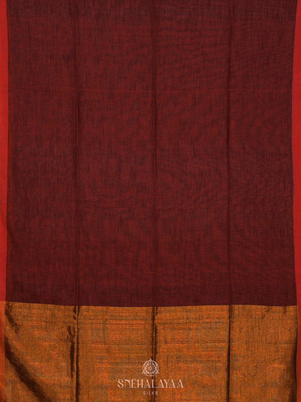 Maroon Linen Cotton Saree