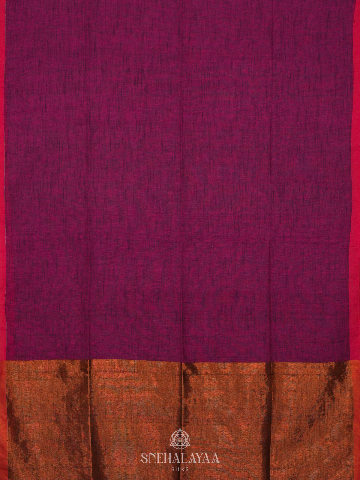 Magenta Linen Cotton Saree