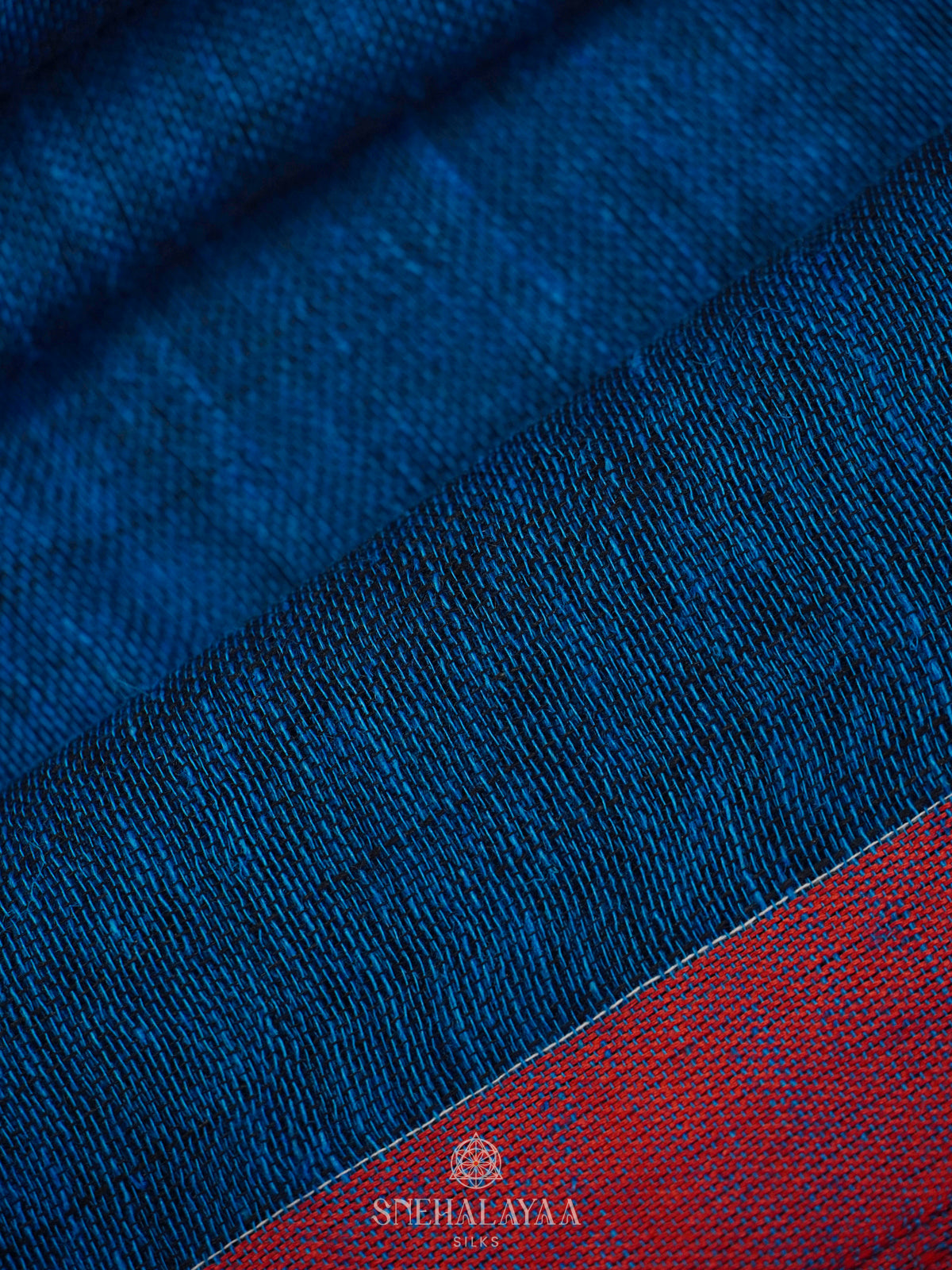 Peacock Blue Linen Cotton Saree