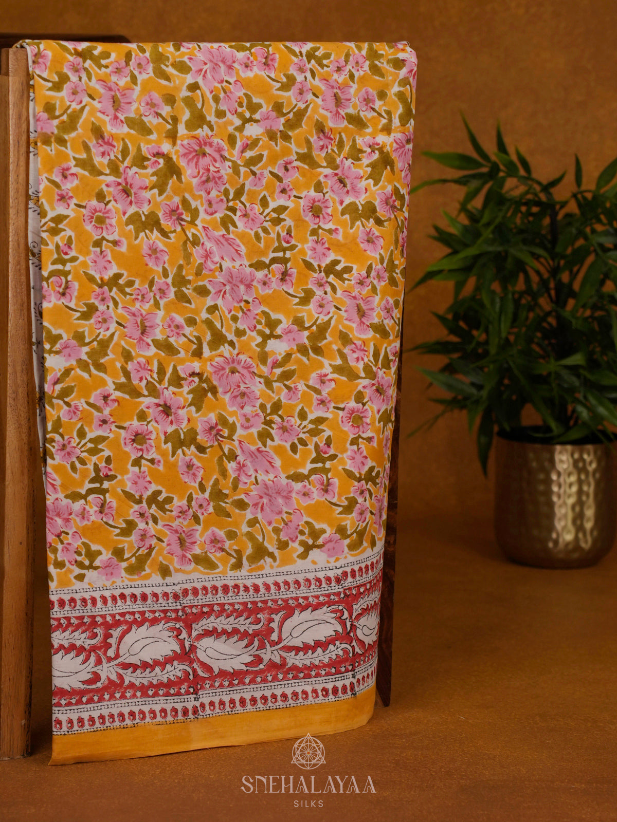 Mango Yellow Jaipur Cotton Saree
