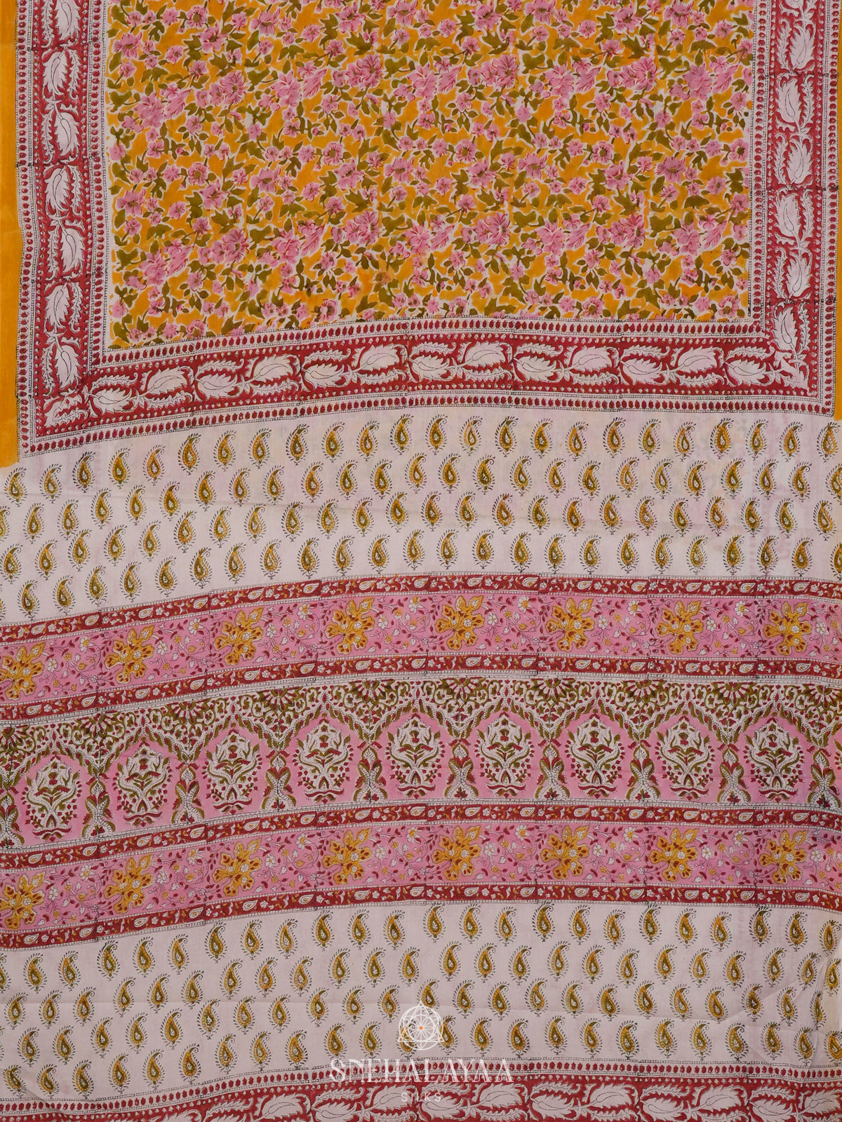 Mango Yellow Jaipur Cotton Saree