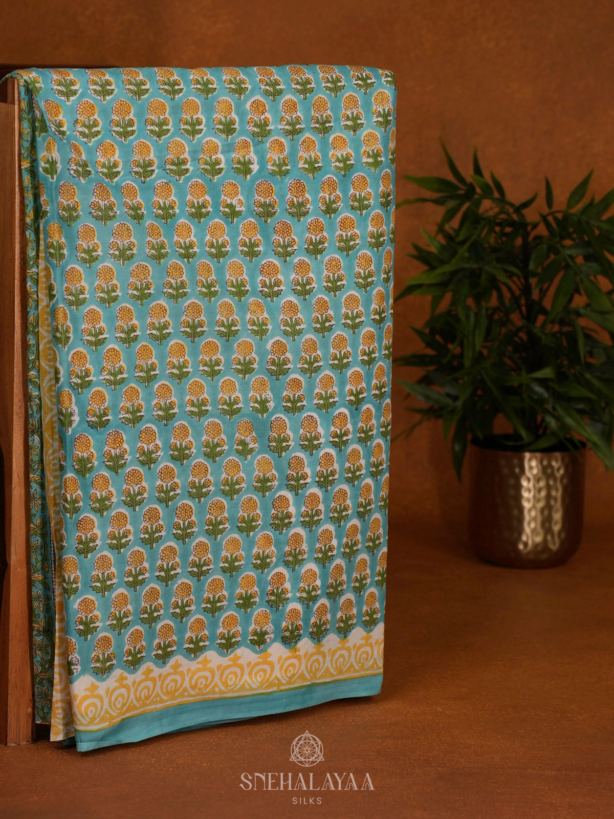 Blue Jaipur Cotton Saree