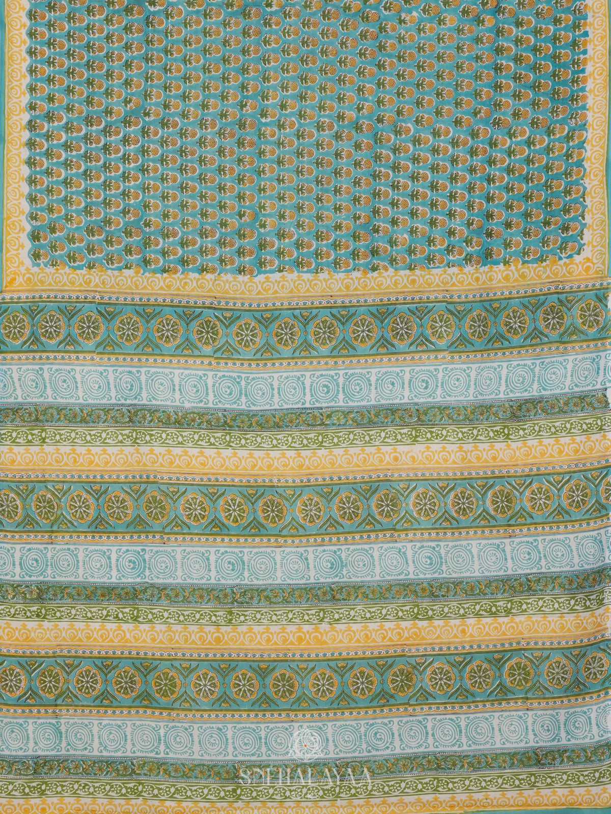 Blue Jaipur Cotton Saree
