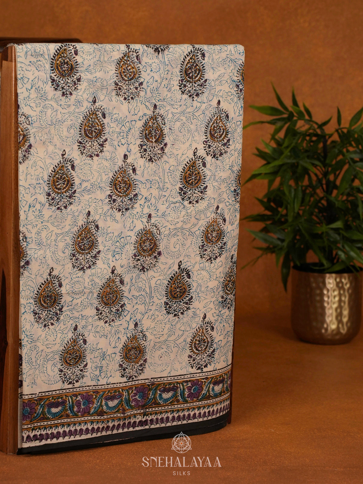 Beige Jaipur Cotton Saree