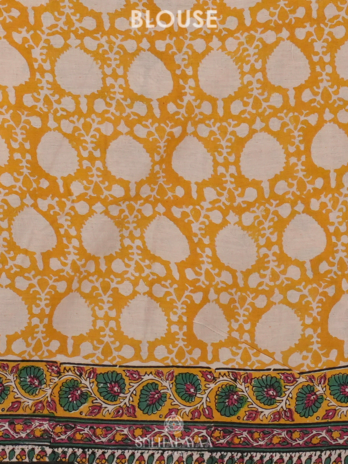 Cream Jaipur Cotton Saree