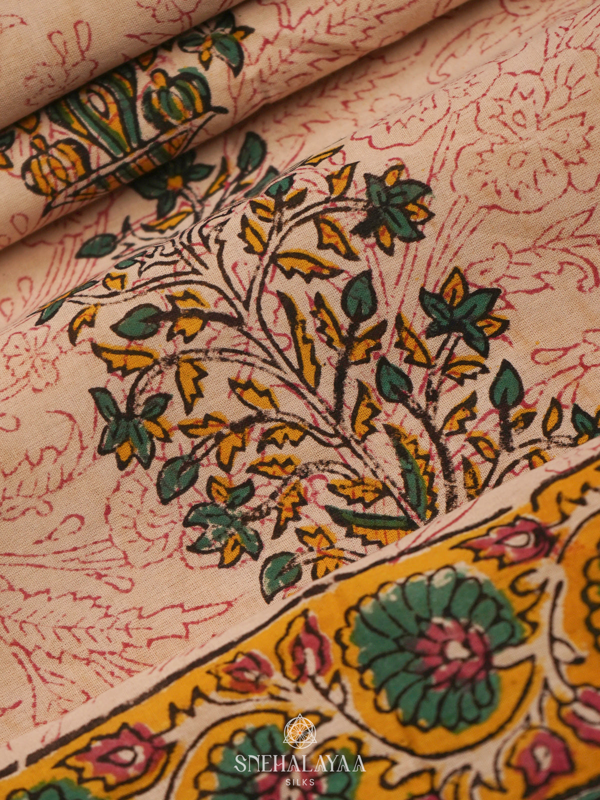 White Jaipur Cotton Saree
