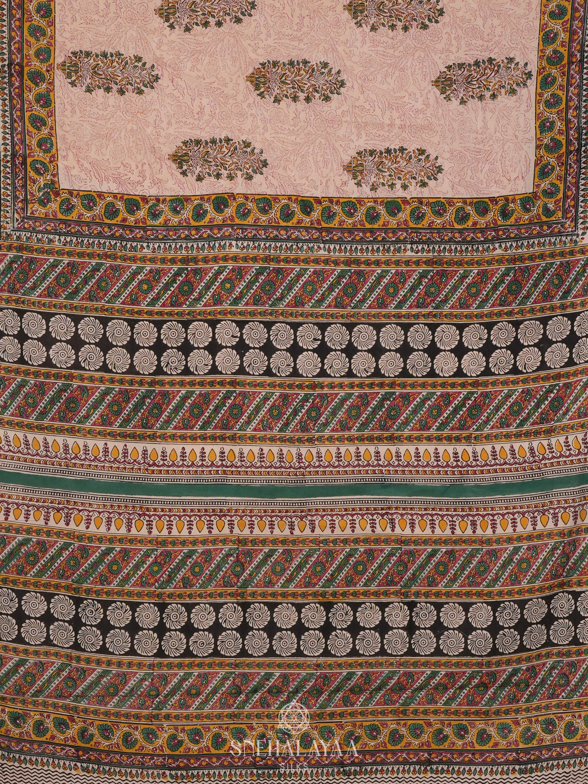 White Jaipur Cotton Saree