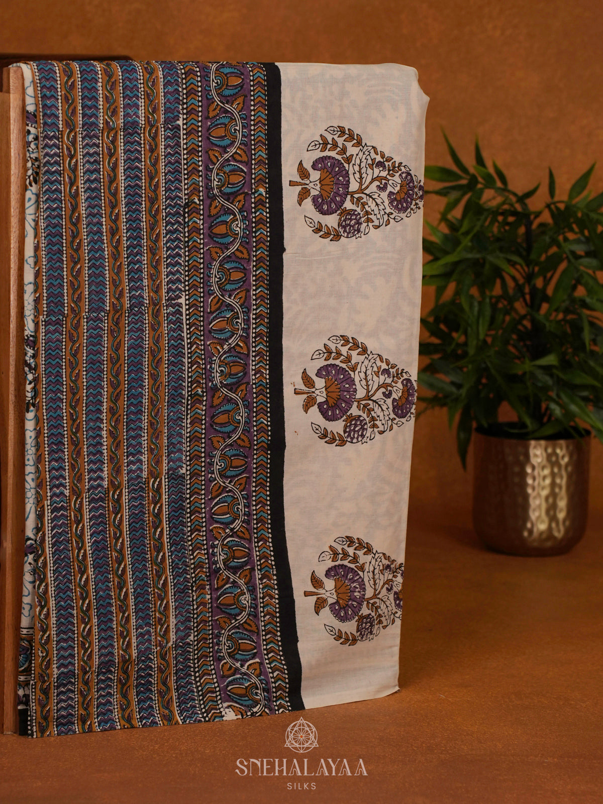 White Jaipur Cotton Saree