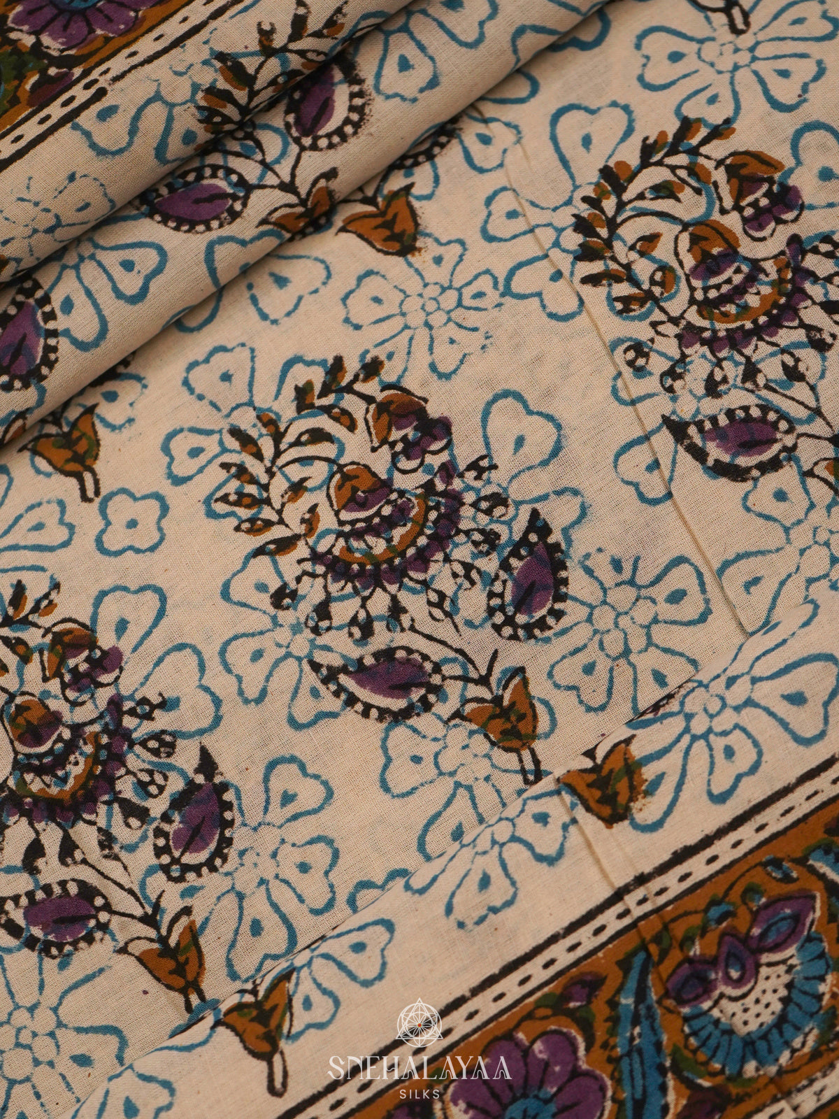 White Jaipur Cotton Saree