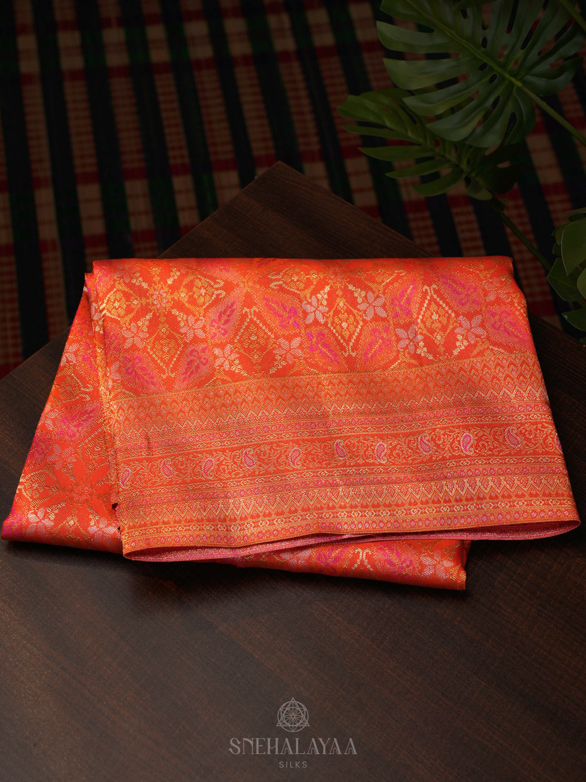 Orange Kanjivaram Silk Saree