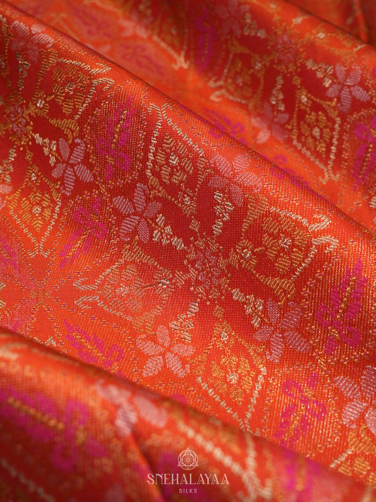 Orange Kanjivaram Silk Saree